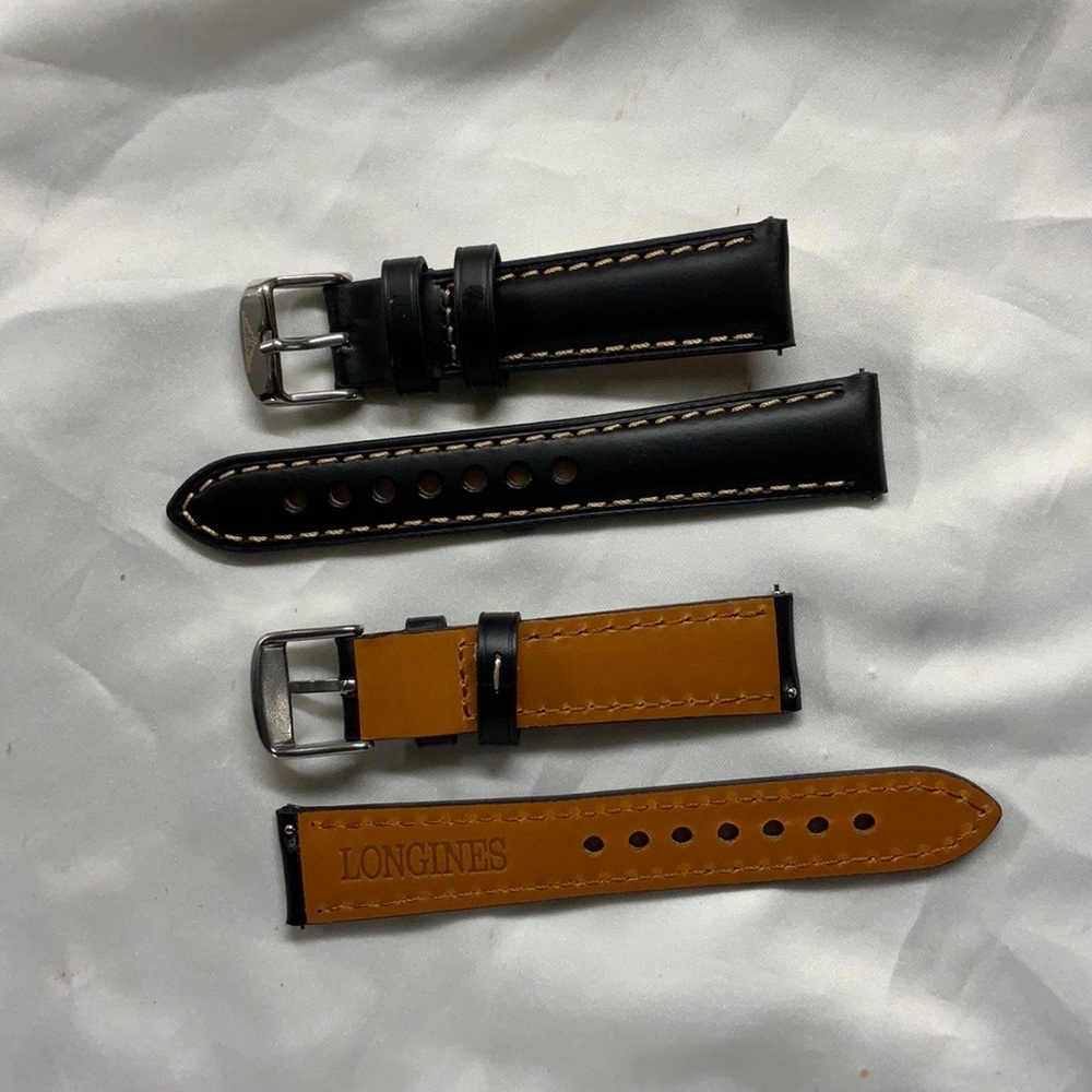 Top Grain Longines Leather Watch Strap